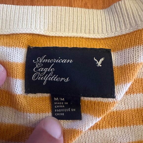 American eagle Outfitters M Vintage Y2K long line striped yellow sweater - Picture 5 of 7